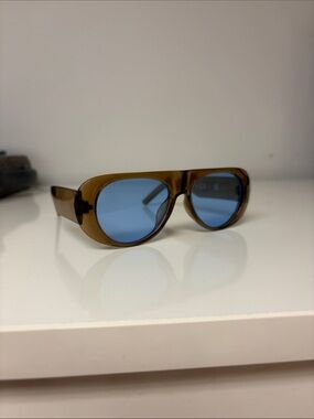 Translucent blue  Sunglasses with Brown Accents